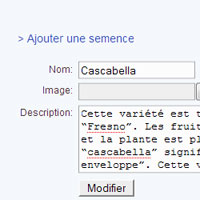 partie priv�e |&nbsp; modification d'une semence