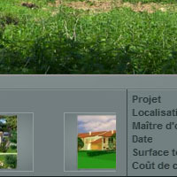 partie publique |&nbsp; vue centrale reprenant le menu des projets, la gallerie d'image et les d�tails de la r�sidence choisie
