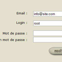 partie priv�e |&nbsp; changement des options et de l'email de destination de la page contact