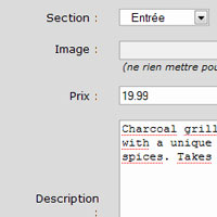 partie priv�e |&nbsp; modification d'un plat